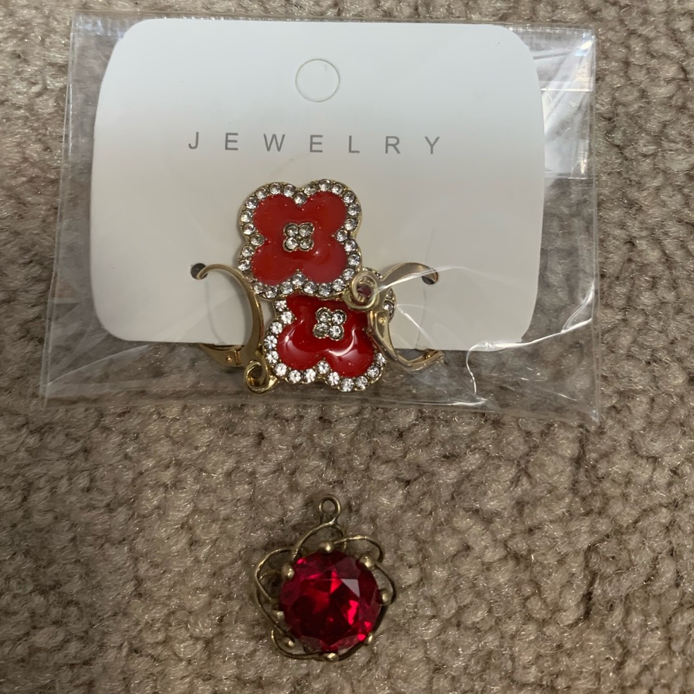 Elegant Red and Silver Jewelry Set - Picture 6 of 16